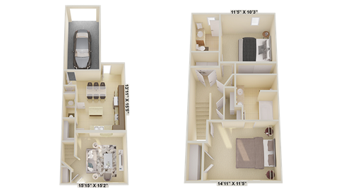 a comparison of two floor plans